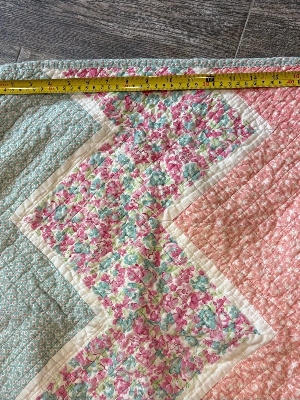 Laura Ashley Pillow Shams Set Of 2 Standard Pink Blue Floral Patchwork Quilted